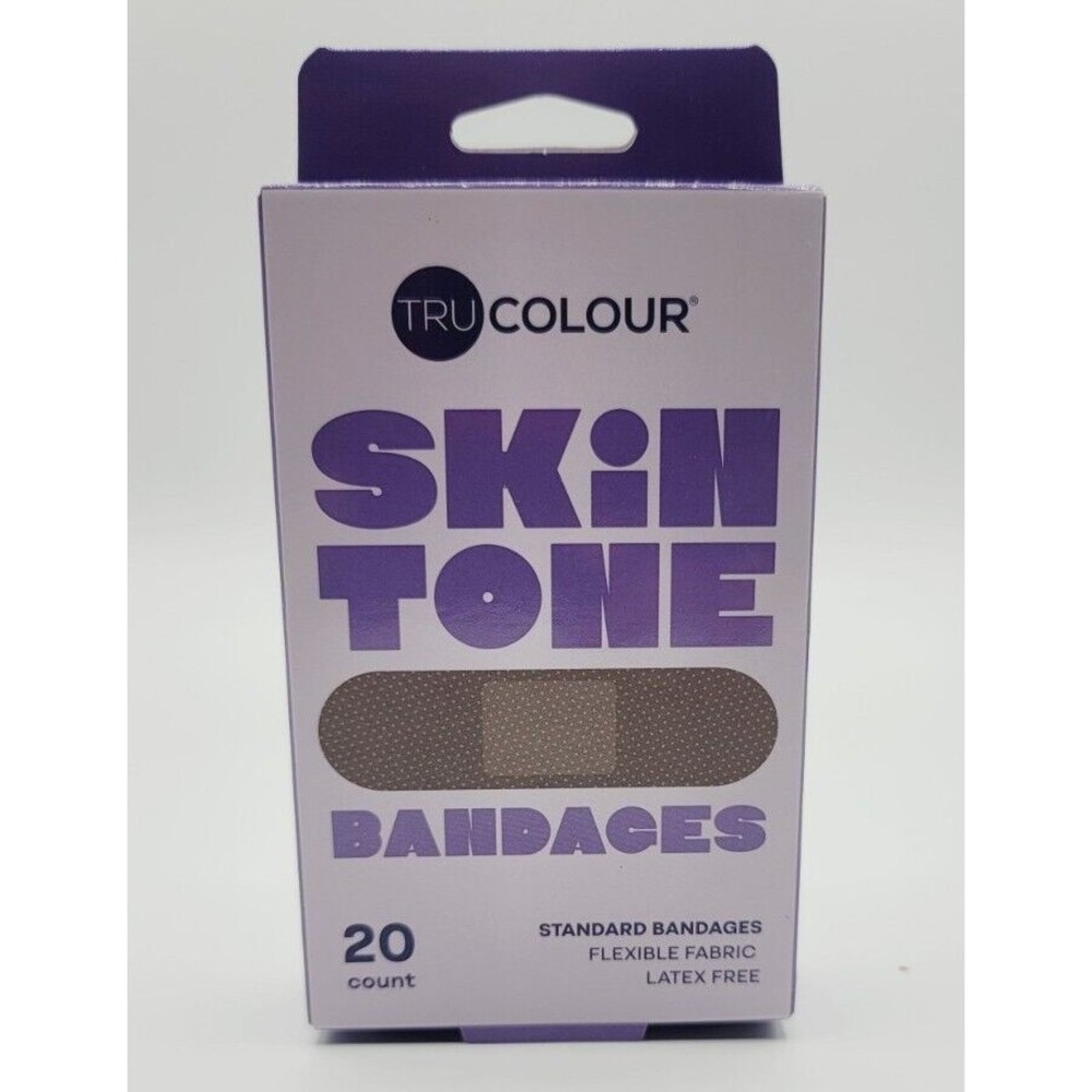 Lot of 5 TruColour SkinTone Bandages Flexible Fabric Brown 100 ct Total